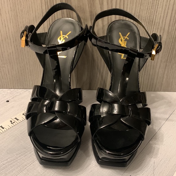YSL Tribute Patent Leather Platform Sandal - Picture 3 of 11
